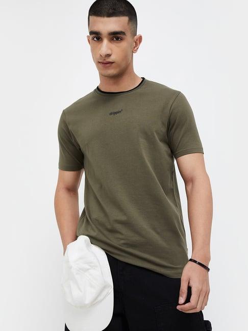 forca by lifestyle olive regular fit crew t-shirt