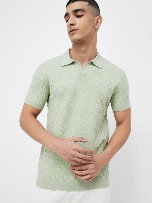 forca by lifestyle sage green regular fit polo t-shirt