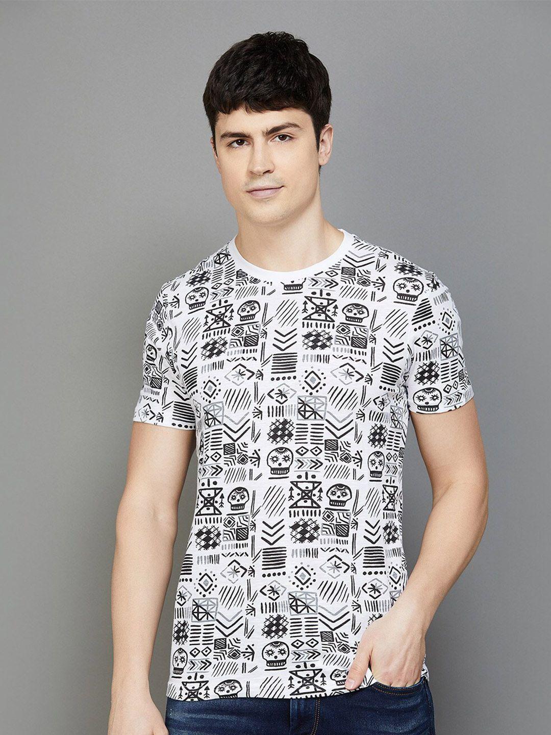 forca conversational printed cotton slim fit t-shirt