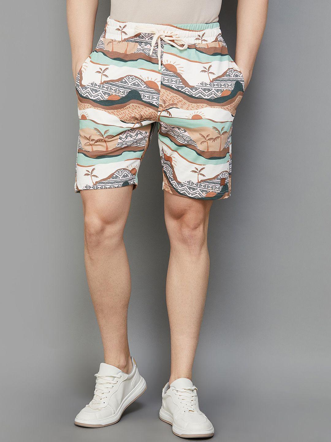 forca men graphic printed mid-rise cotton regular shorts