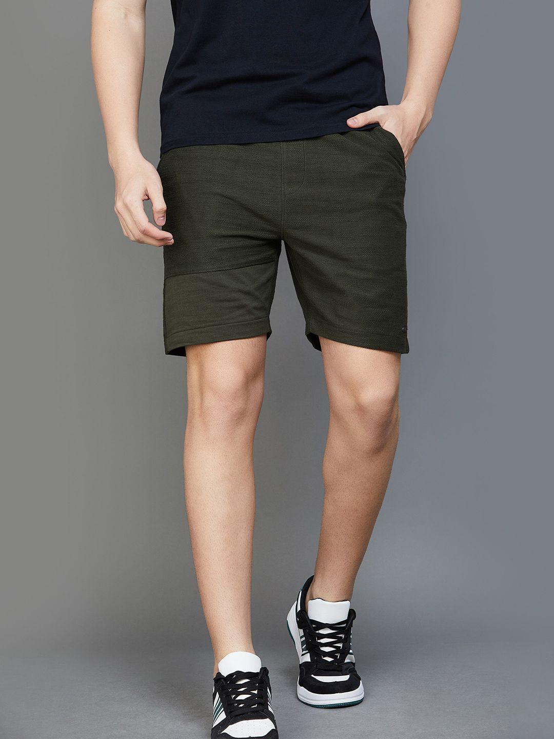 forca men regular fit mid-rise cotton regular shorts