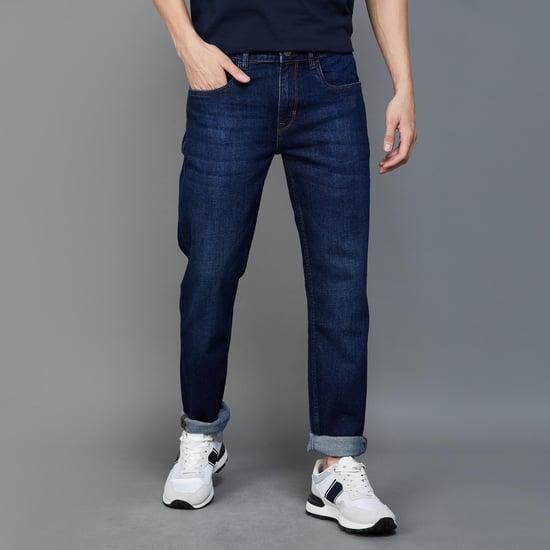 forca men washed slim tapered jeans