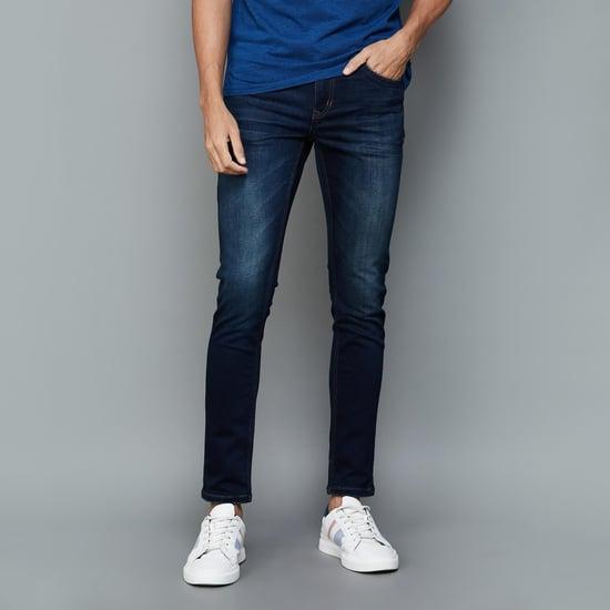 forca men washed slim tapered jeans