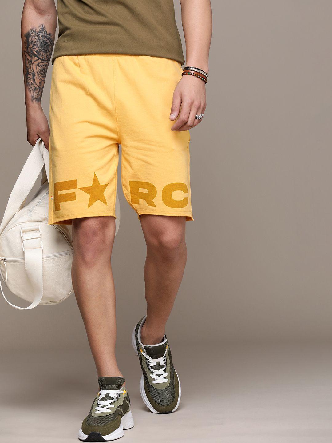 force ix men pure cotton brand logo printed shorts
