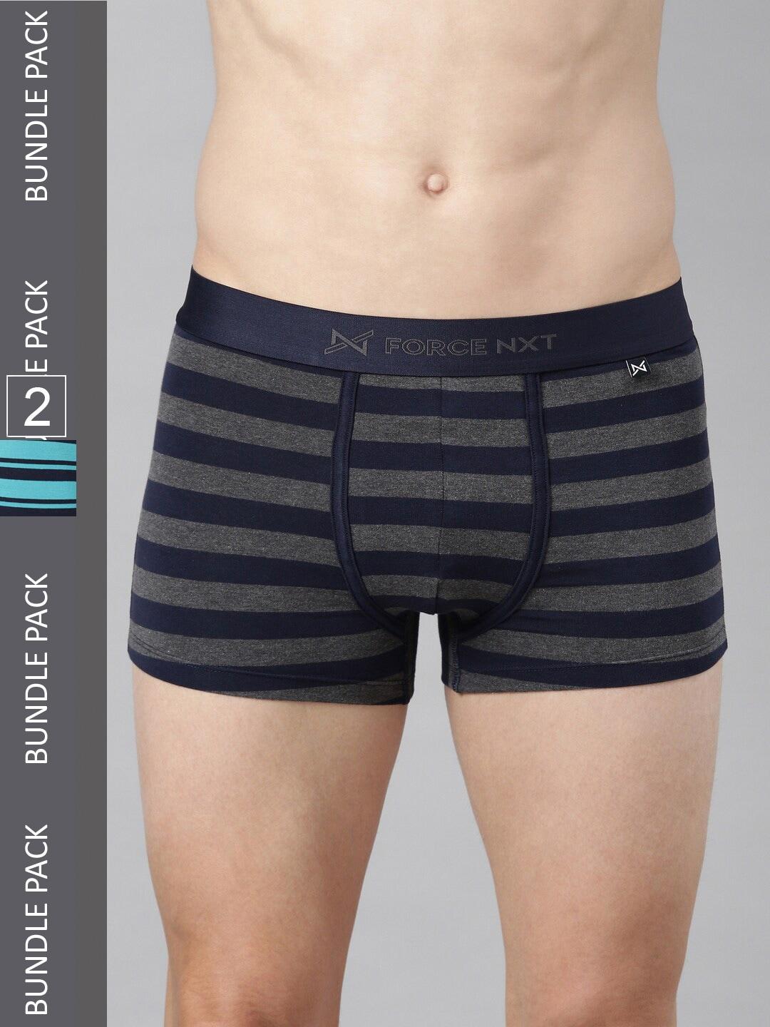 force nxt men assorted pack of 2 cotton trunks