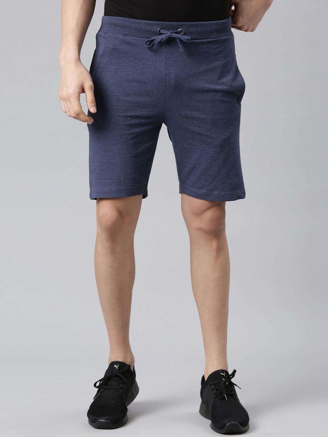 force nxt men blue regular fit mid-rise regular shorts