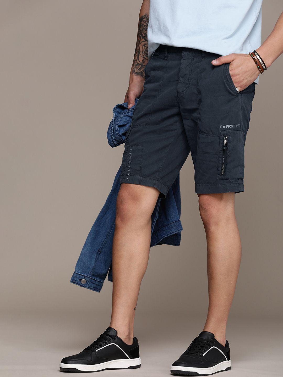 force ix men pure cotton cargo shorts