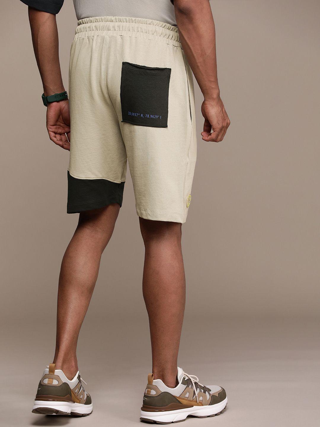 force ix men pure cotton colourblocked shorts