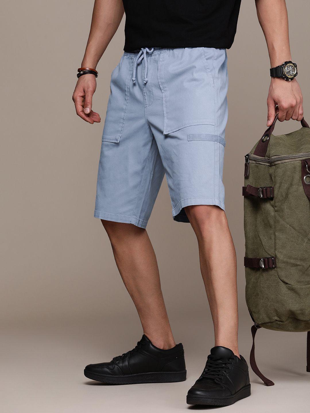 force ix men solid mid-rise regular shorts