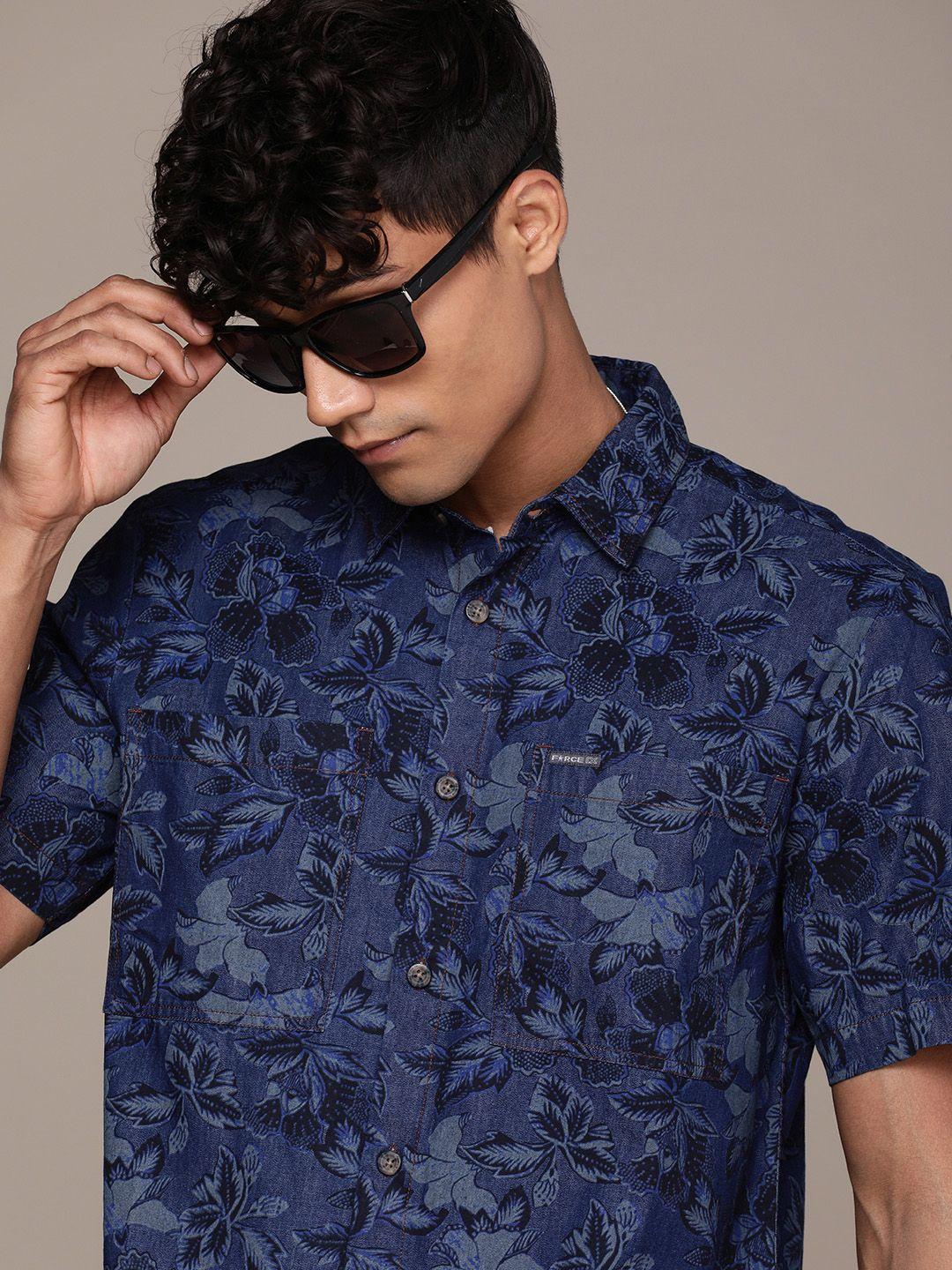 force ix pure cotton floral printed casual shirt