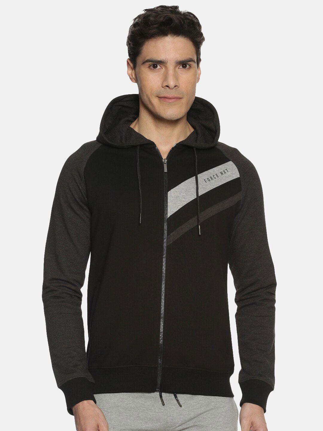 force nxt hooded cotton front-open sweatshirt