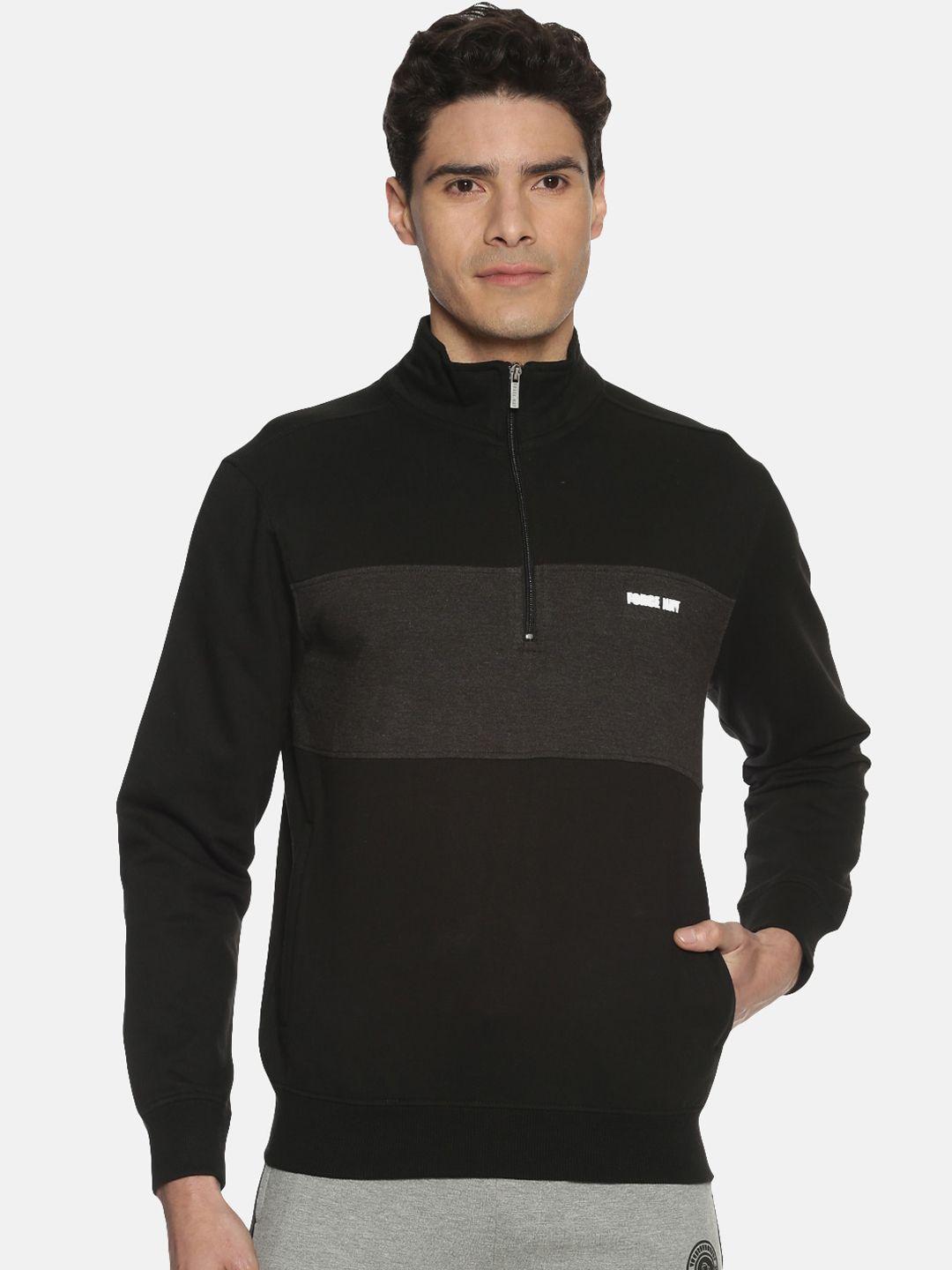 force nxt men black colourblocked sweatshirt