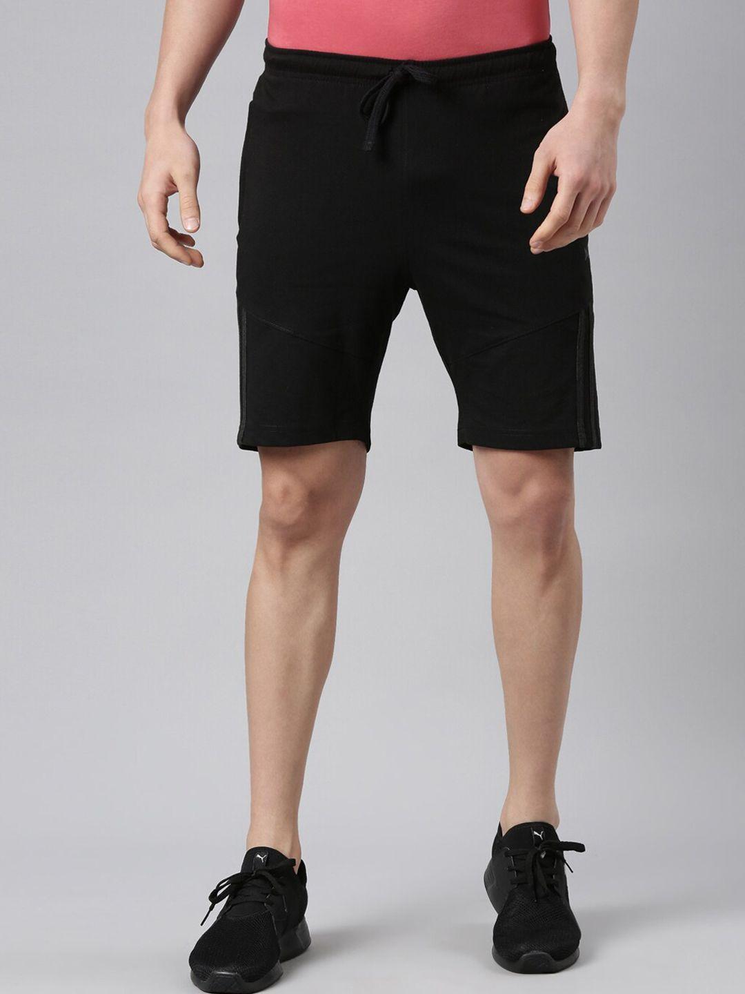 force nxt men black cotton regular shorts