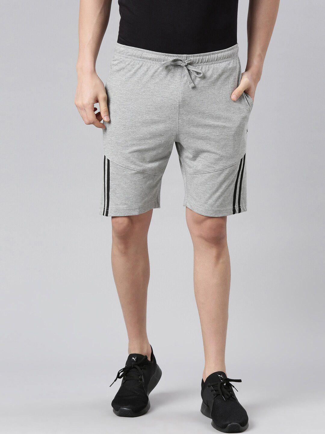 force nxt men grey cotton regular shorts
