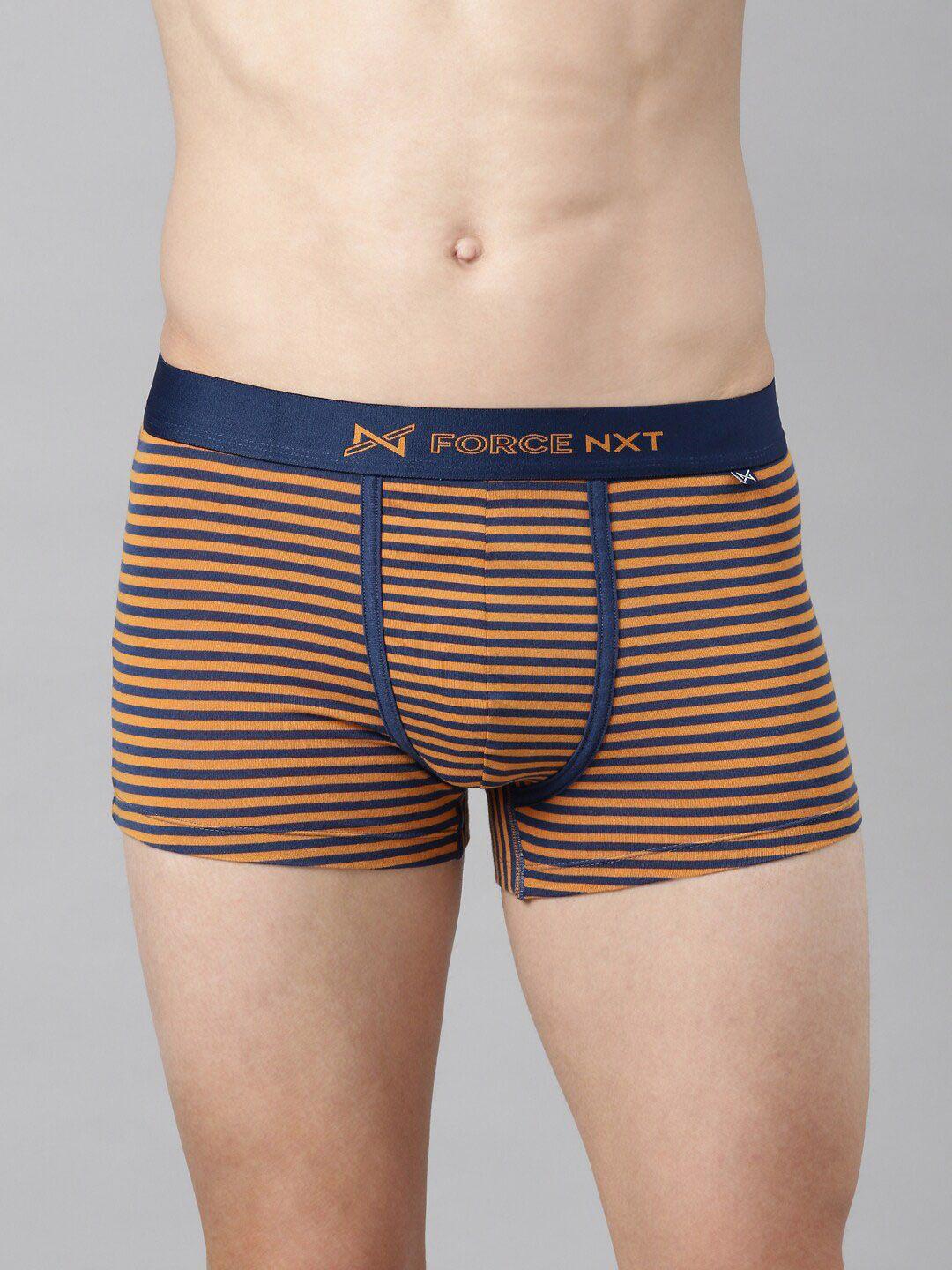 force nxt men orange striped pure cotton trunk