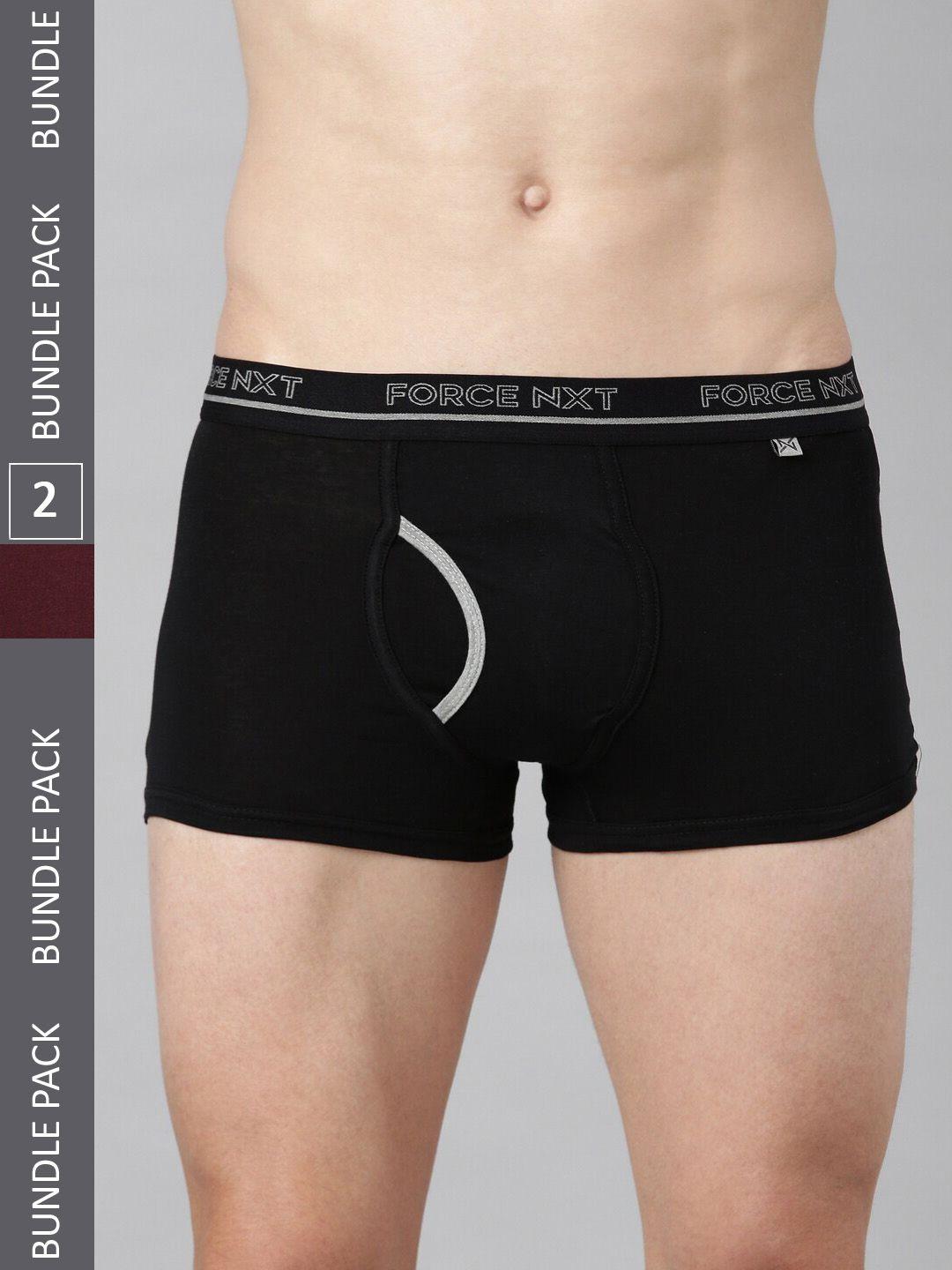 force nxt men pack of 2 outer elastic short trunks mnff-133-r3