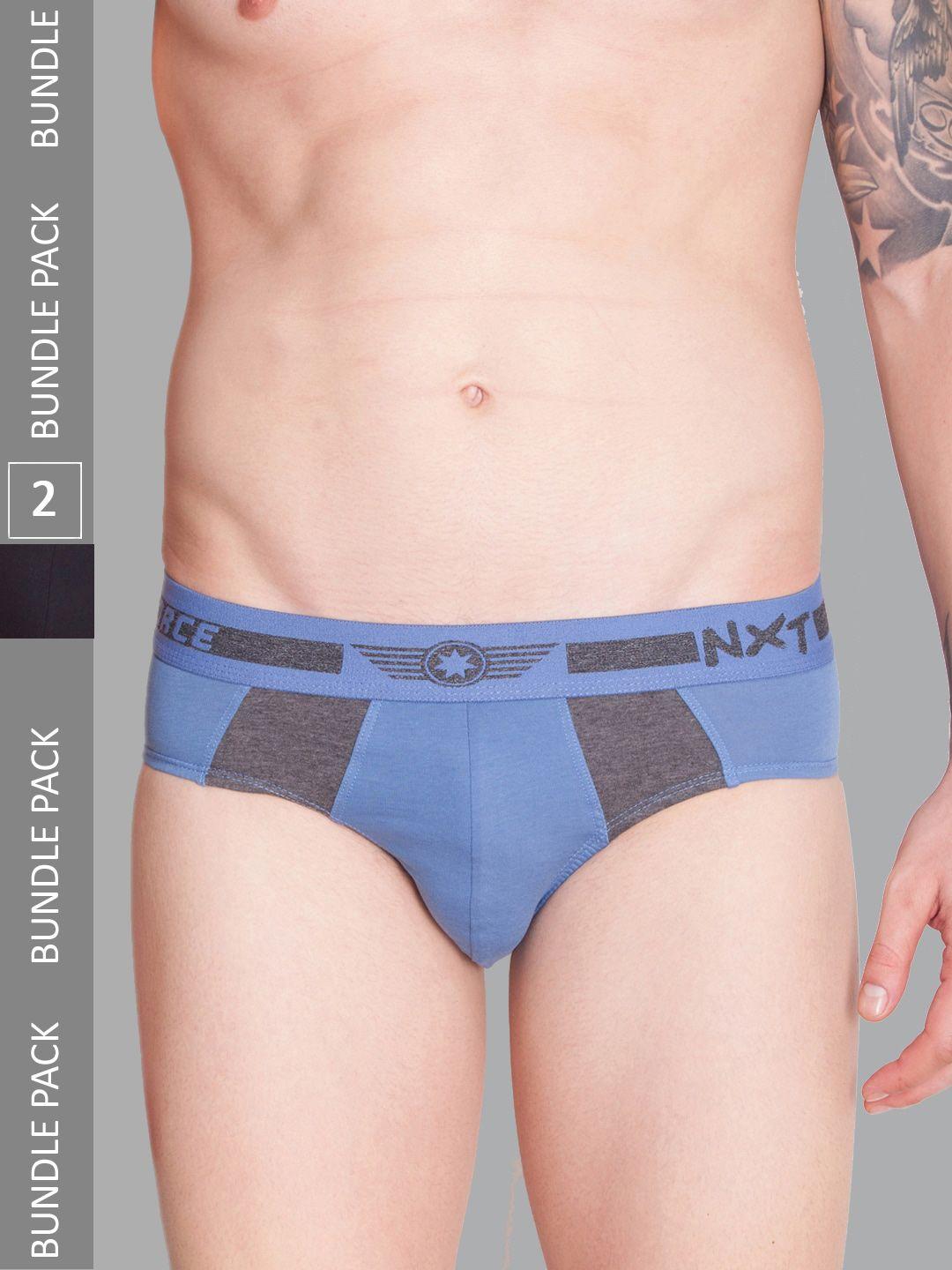 force nxt men pack of 2 printed cotton basic briefs mnff-112-r3-black-blue-po2