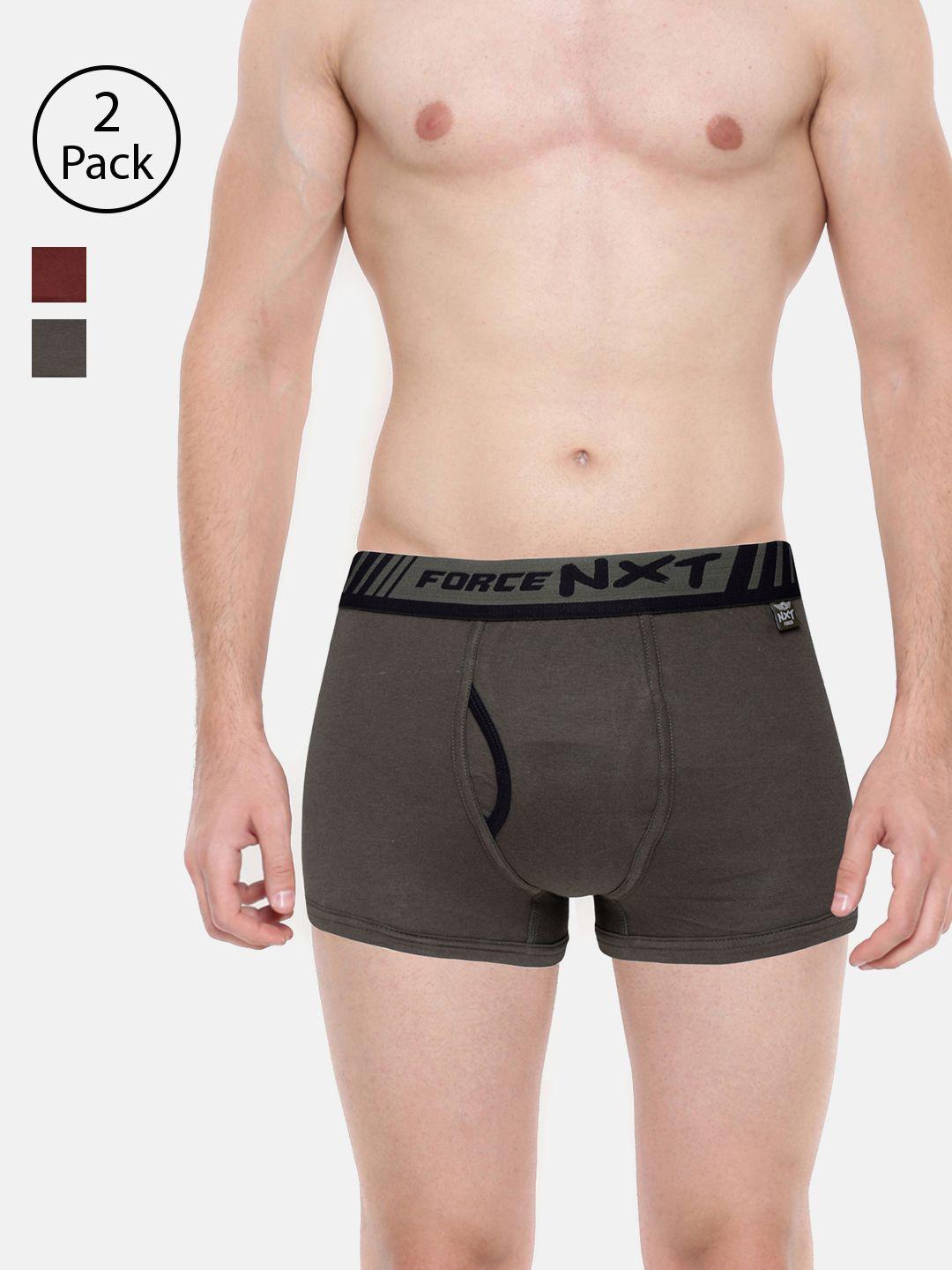 force nxt men pack of 2 solid assorted trunks mnff-133-po2