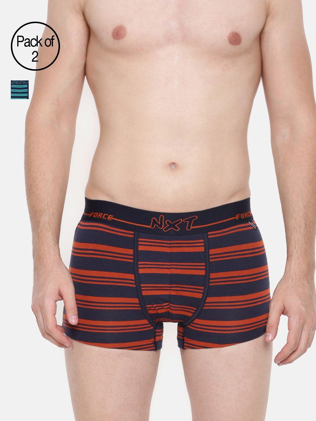 force nxt men pack of 2 striped assorted trunks mnfl-66-po2