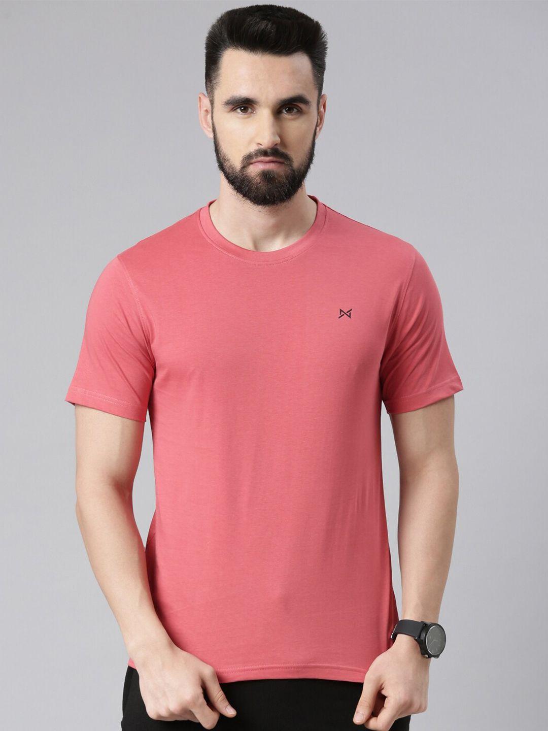 force nxt men pink round neck t-shirt