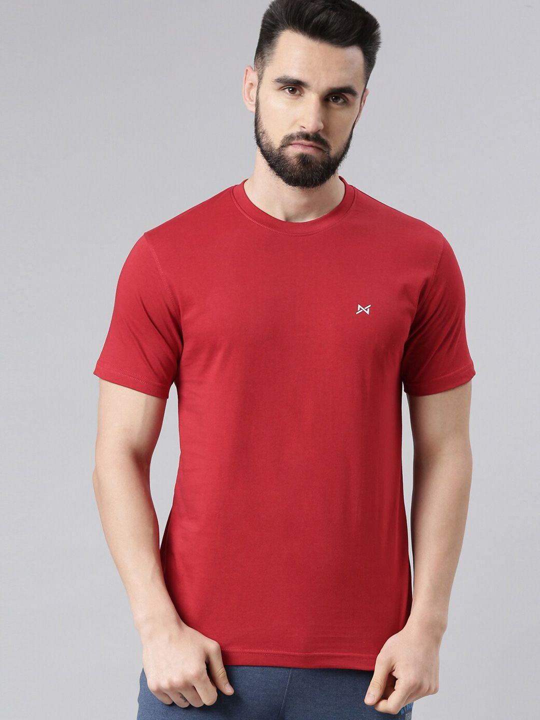 force nxt men red round neck t-shirt