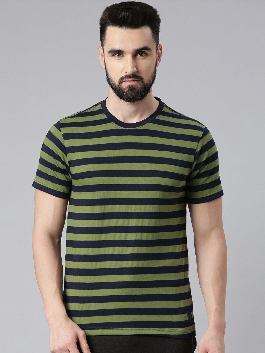 force nxt men striped pack of 1 super combed cotton t-shirt