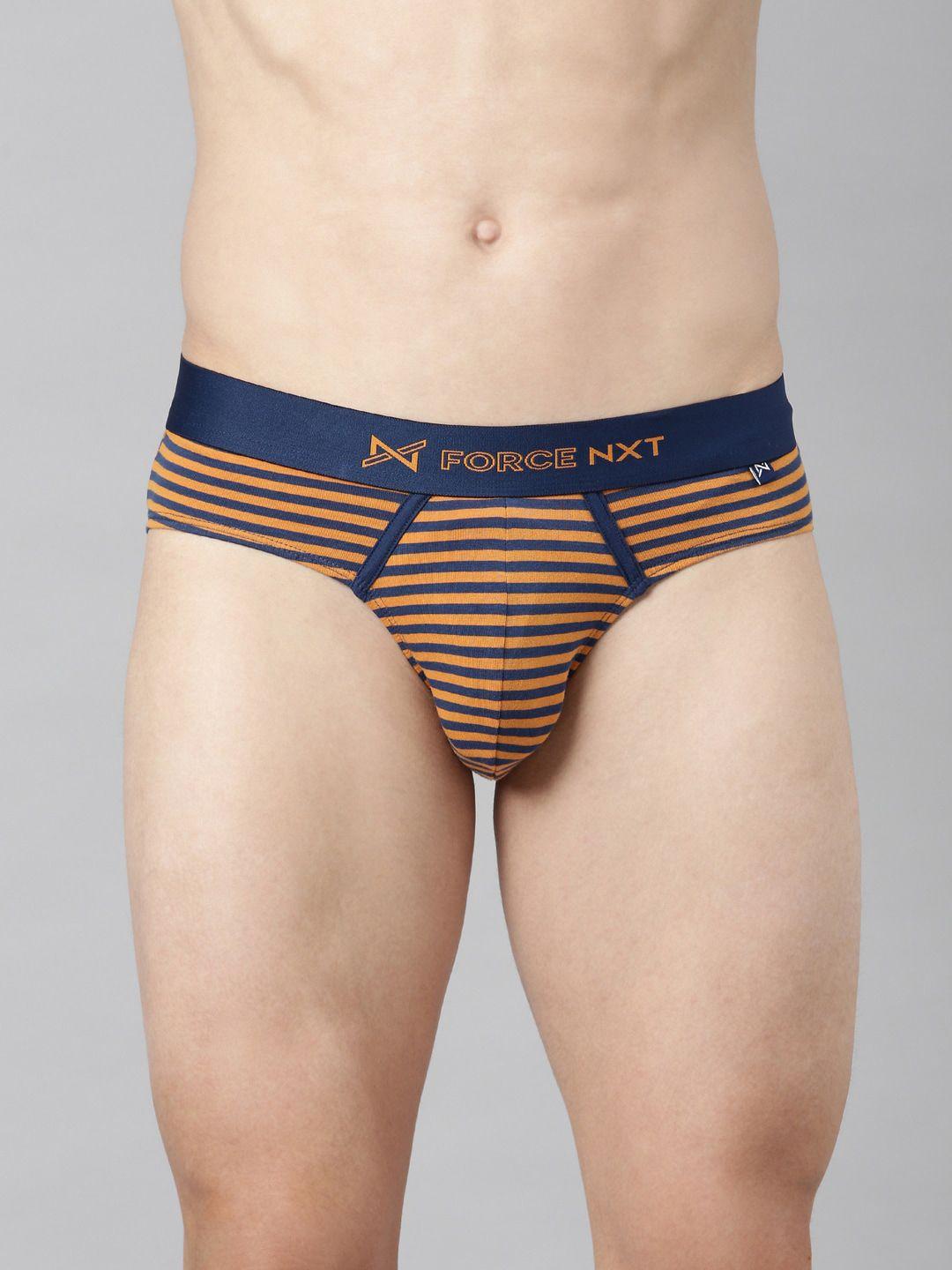 force nxt men striped pure cotton basic briefs