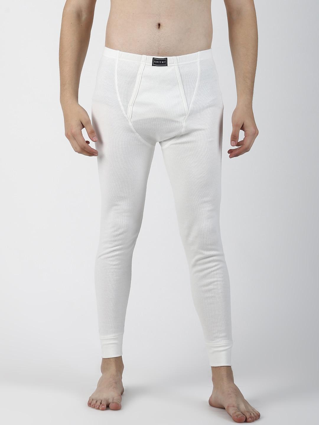 force nxt men white solid assorted thermal bottoms