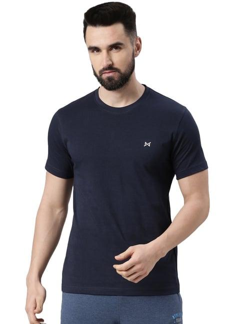 force nxt navy cotton regular fit t-shirt