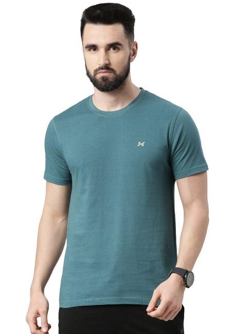 force nxt pacific green cotton regular fit t-shirt