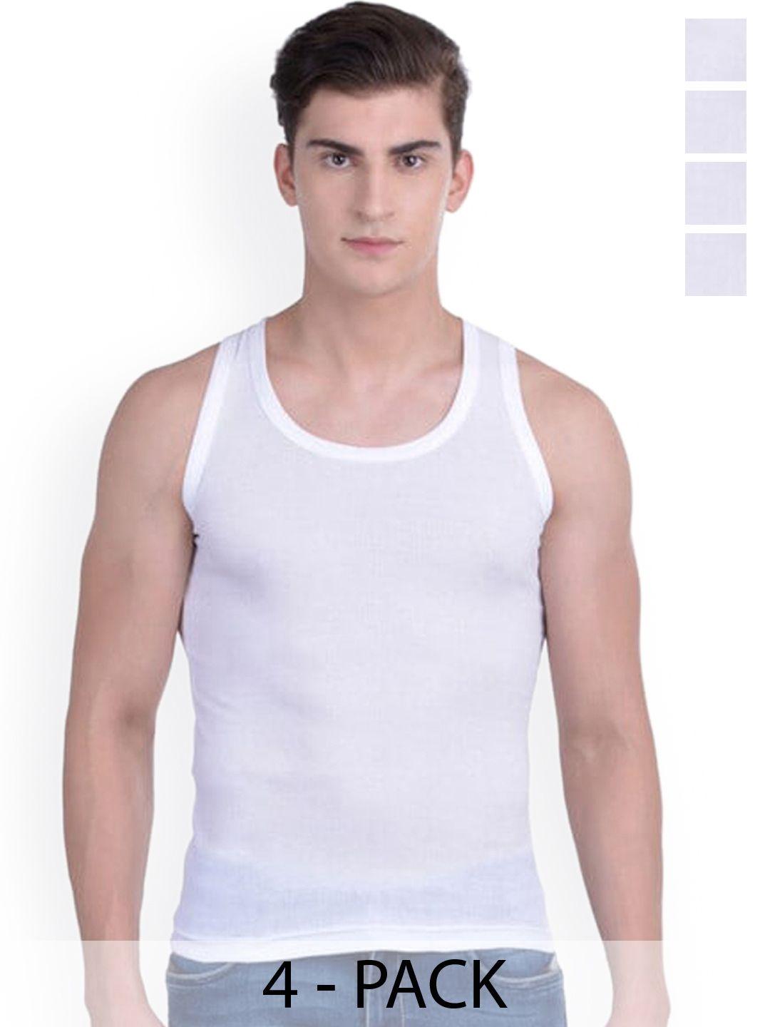 force nxt pack of 4 cotton innerwear vests mnfr-236-white-po4