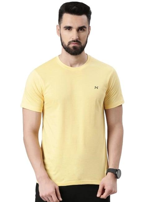 force nxt yellow cotton regular fit t-shirt