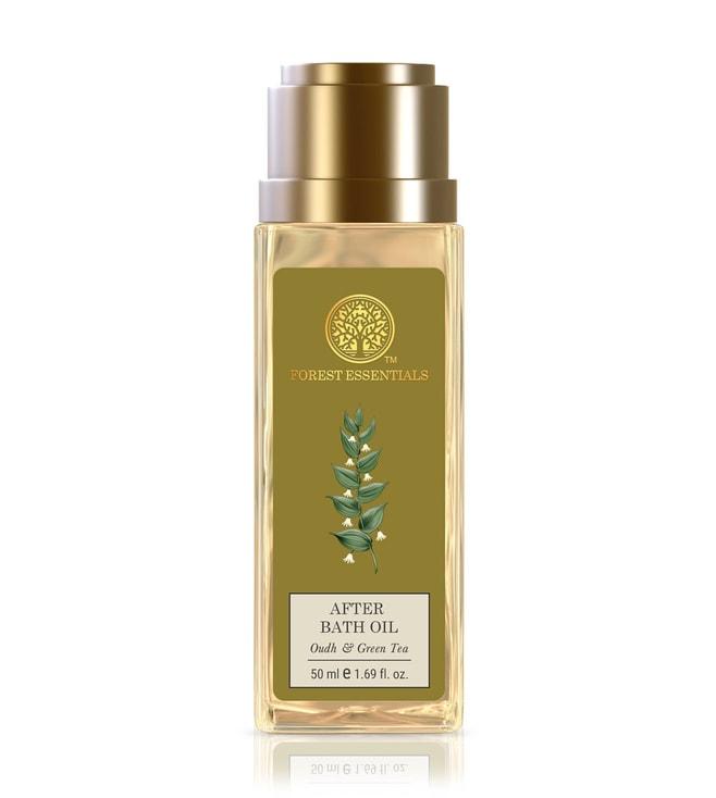 forest essentials natural oudh & green tea after shower body oil - 50 ml