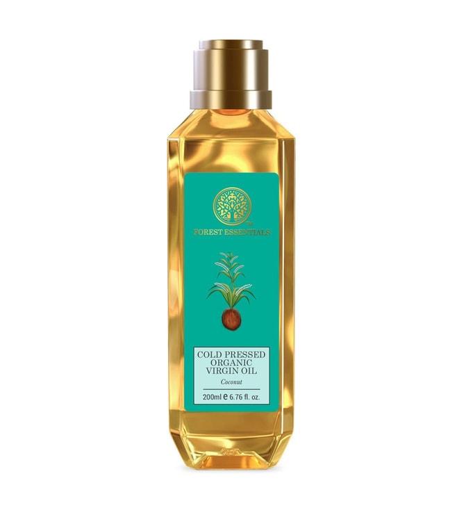 forest essentials pure organic cold pressed virgin coconut oil with vitamin e - 200 ml