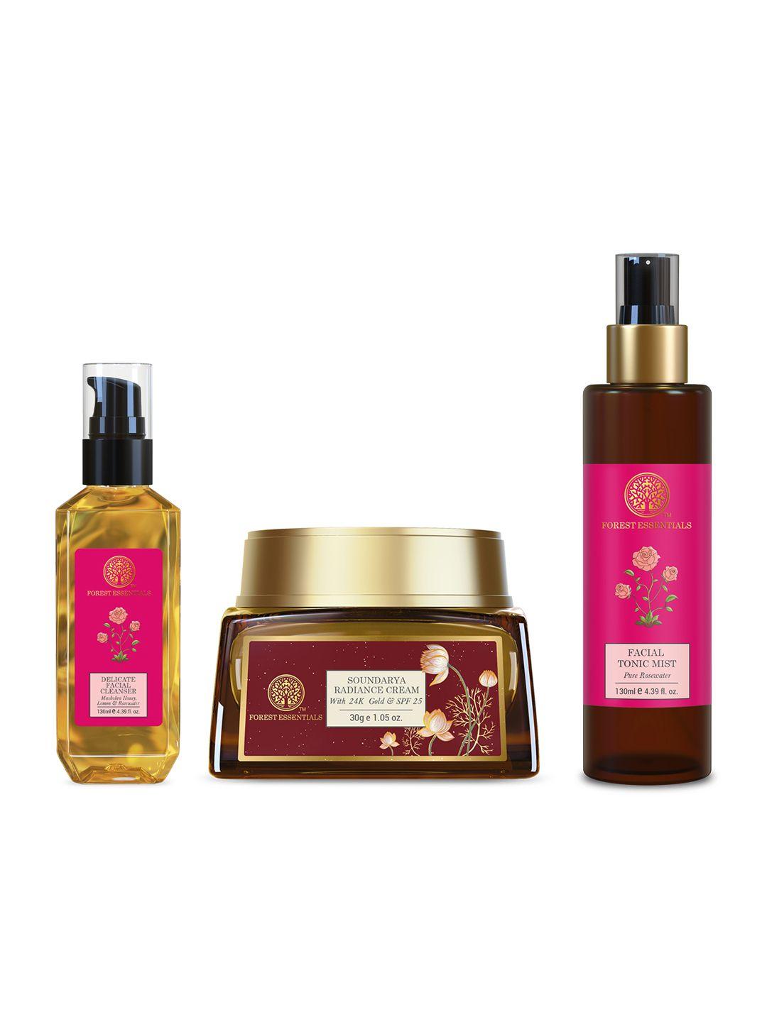 forest essentials set of 3 daily skin care ritual for ageing