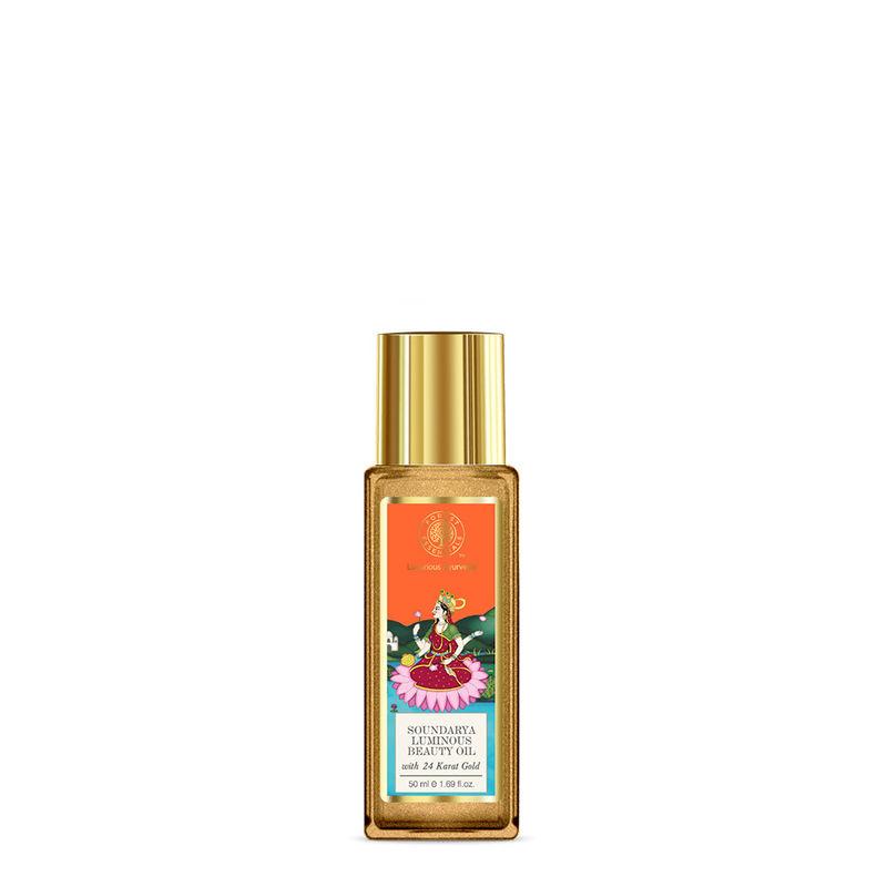 forest essentials travel size soundarya luminous beauty body oil with real 24k gold