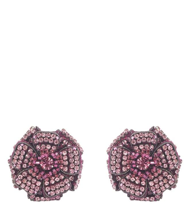forest of chintz pink forest floor fleur bijoux earrings
