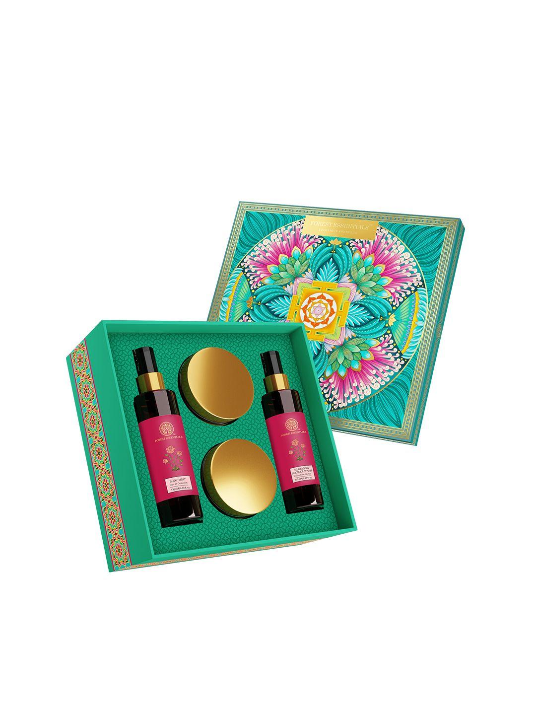 forest essentials 4 piece energising ritual gift box indian rose absolute body care
