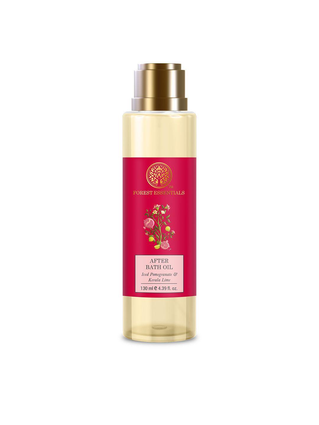 forest essentials ayurvedic after bath shower oil iced pomegranate & kerala lime - 130ml