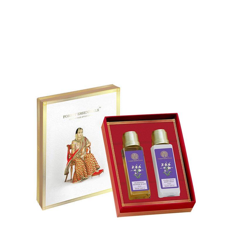 forest essentials ayurvedic parijat body care duo gift box (body lotion + body wash)