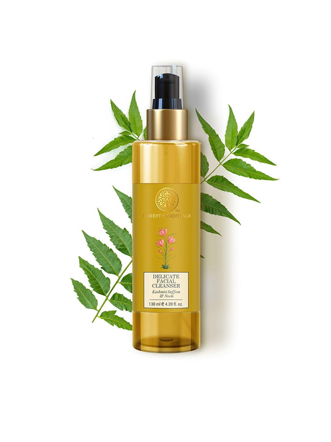 forest essentials delicate face cleanser with kashmiri saffron & neem for oily skin 130ml