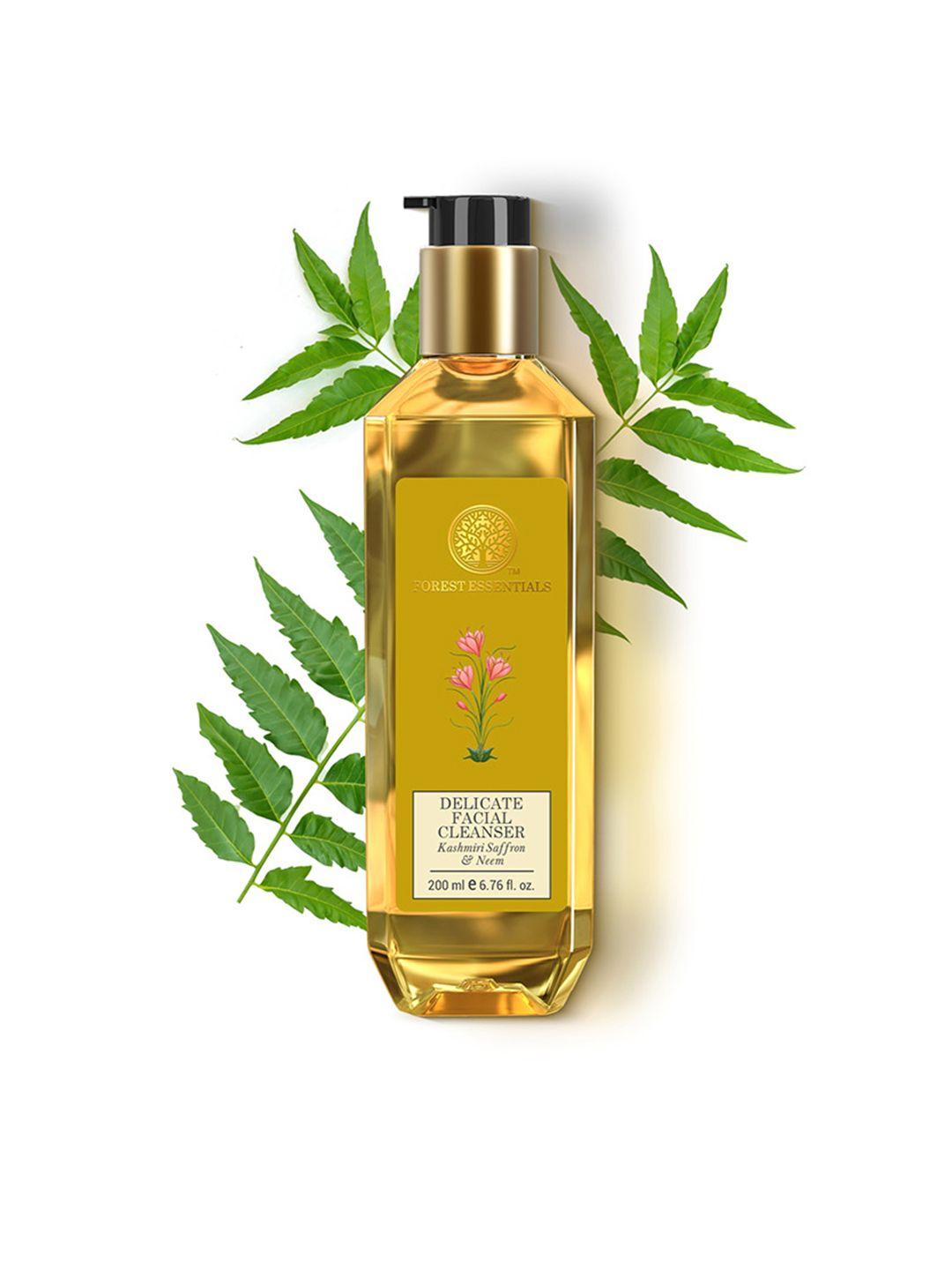forest essentials delicate facial cleanser kashmiri saffron & neem for oily skin - 200ml