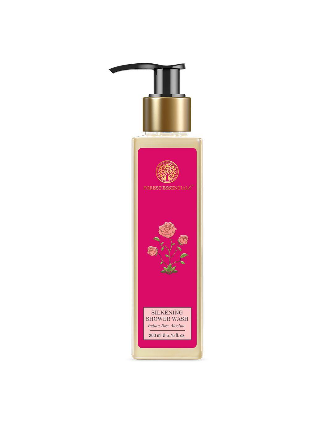 forest essentials silkening shower wash indian rose absolute natural body wash - 200 ml