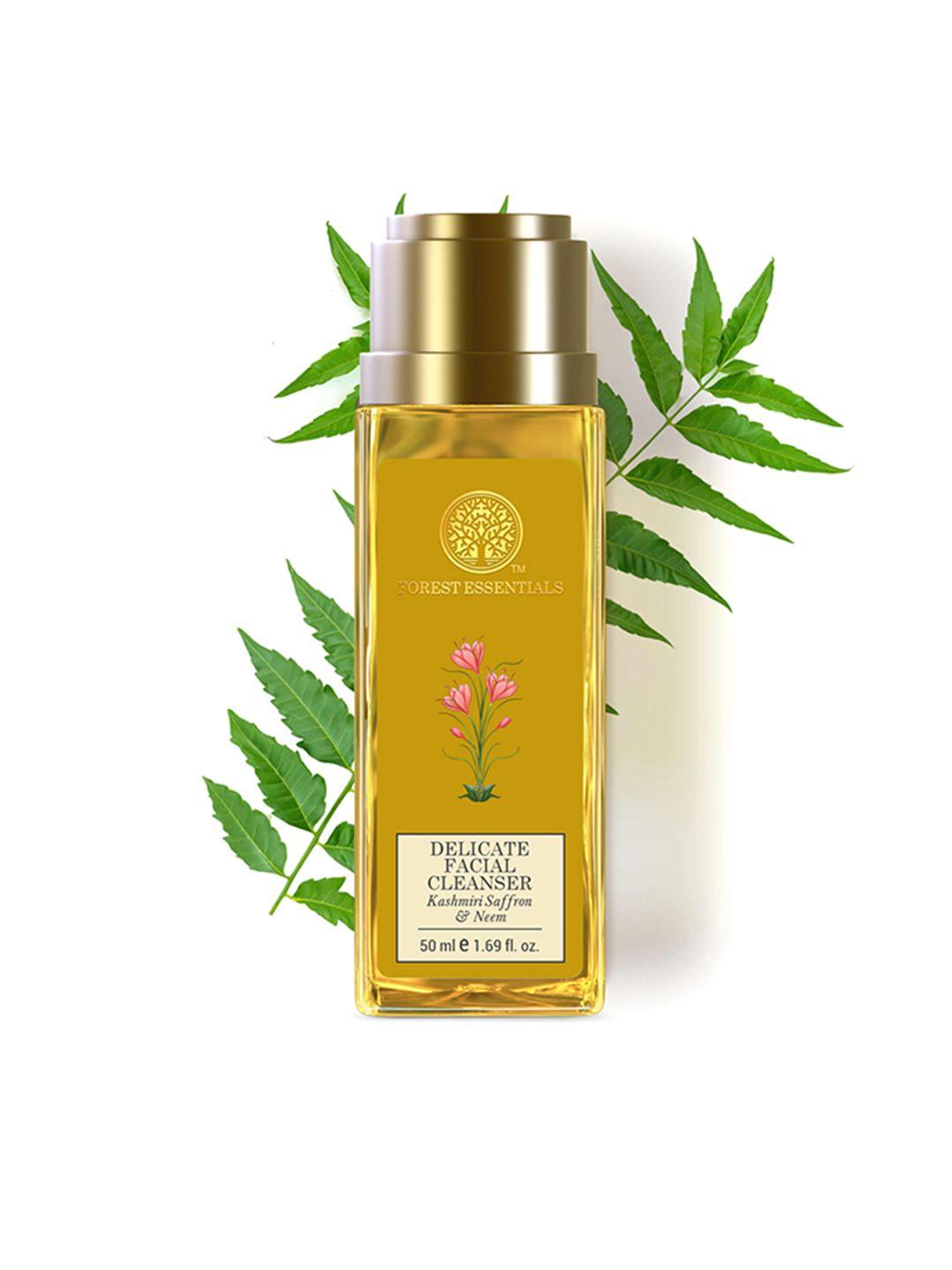 forest essentials travel size delicate facial cleanser kashmiri saffron & neem - 50ml