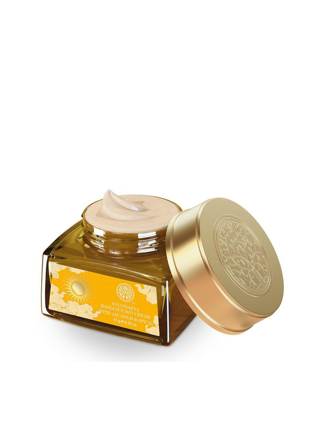forest essentials travel size soundarya radiance cream with 24k gold & spf 25 - 15g