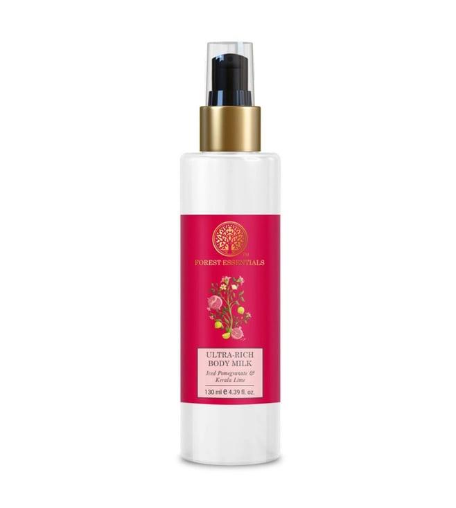 forest essentials ultra-rich body milk iced pomegranate & kerala lime natural body lotion|130 ml