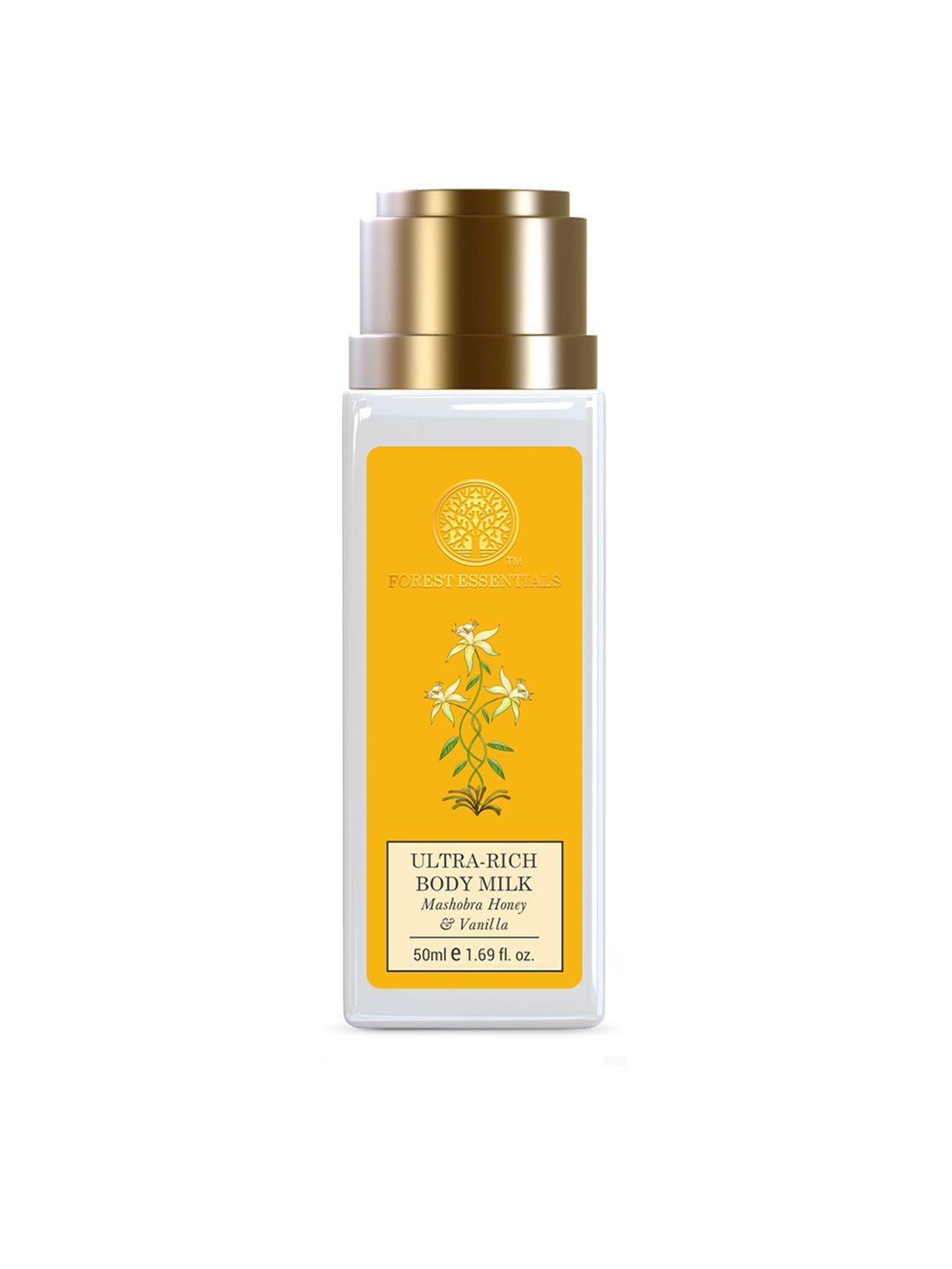 forest essentials ultra-rich body milk mashobra honey & vanilla natural body lotion - 50ml