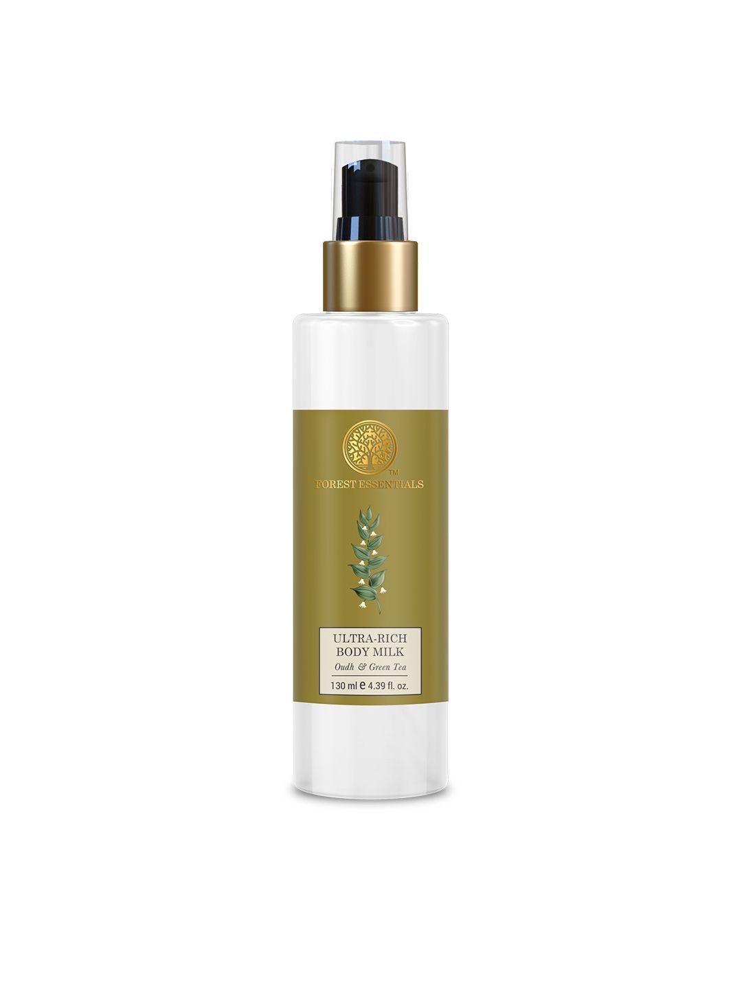 forest essentials ultra-rich body milk moisturizing lotion with oudh & green tea - 130ml