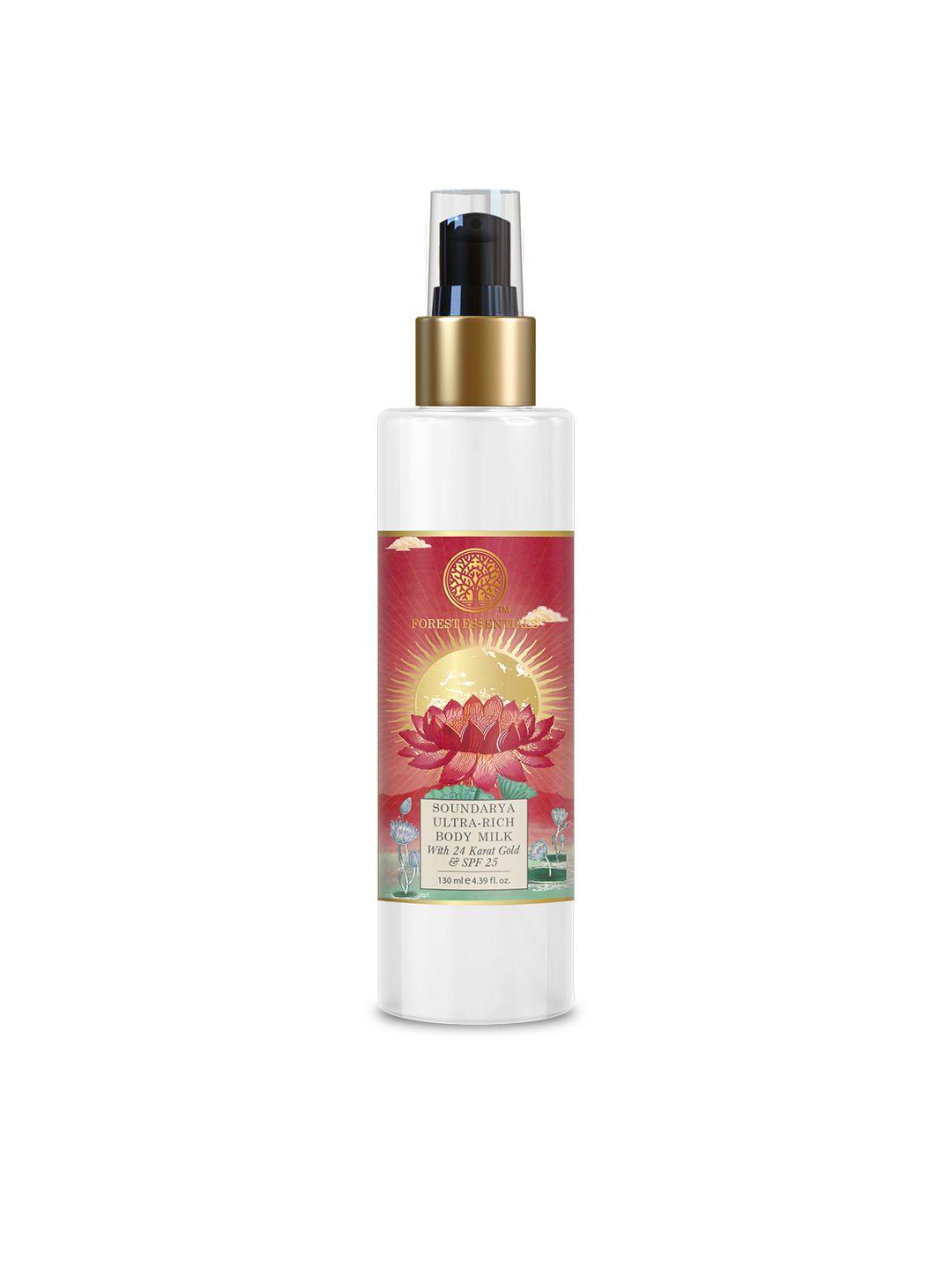 forest essentials ultra rich body milk soundarya with 24k gold & spf25 body lotion - 130ml