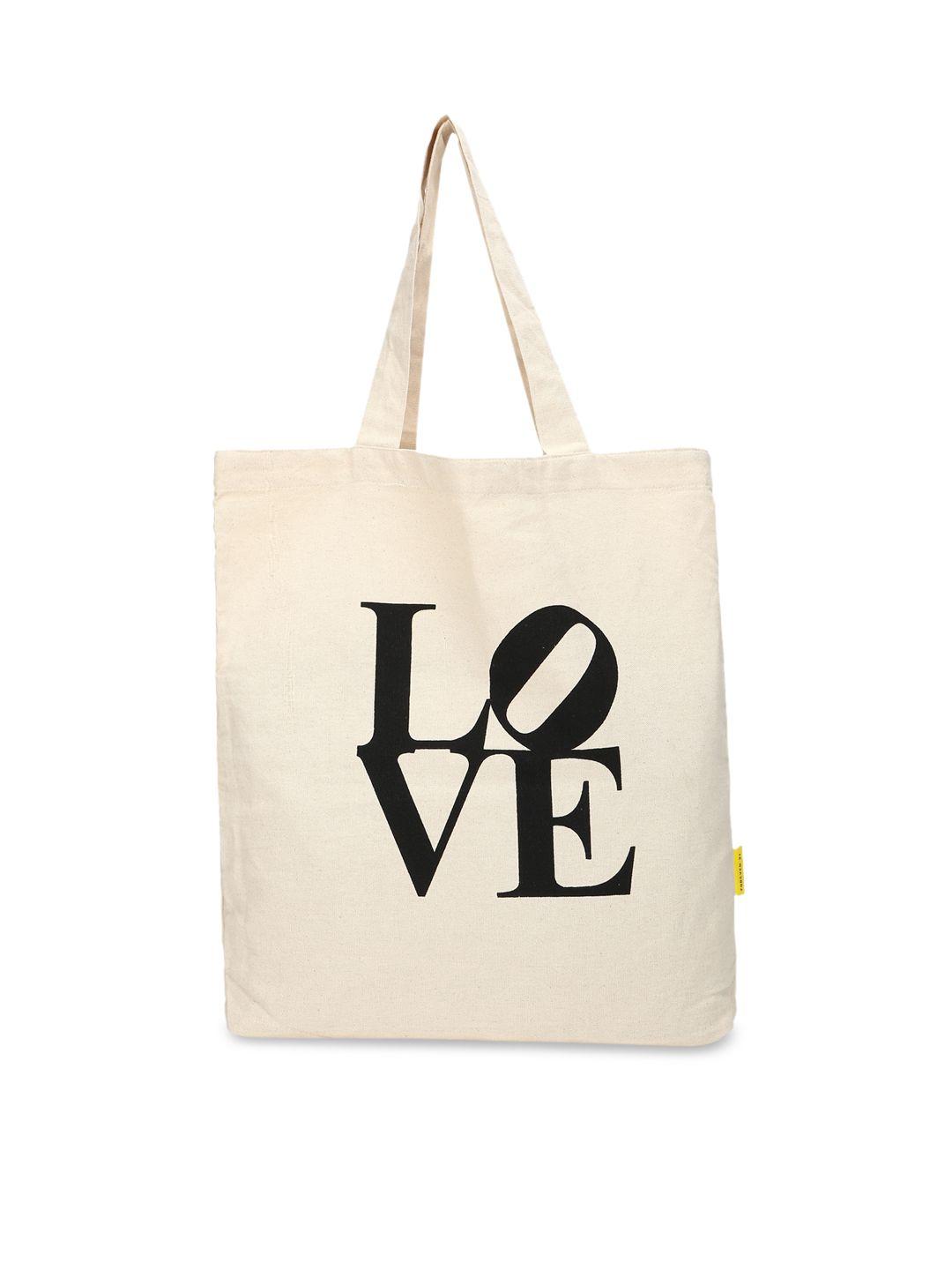 forever 21 beige printed shopper pure cotton tote bag